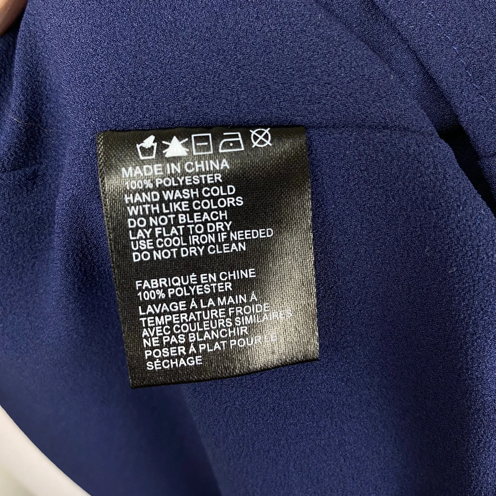 Paper Crane Navy Pleated Sleeveless Blouse Tank Top Tassels Large - Image 7