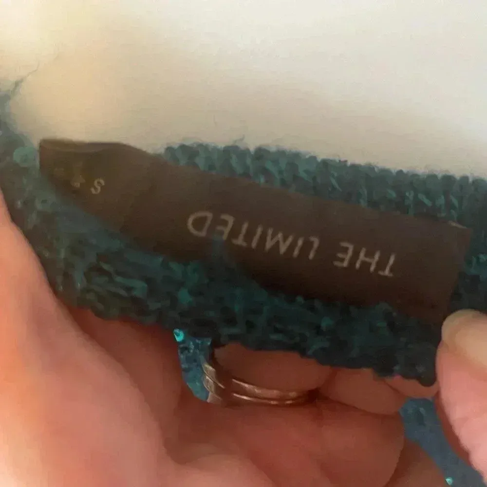 THE LIMITED TEAL‎ SEQUIN SWEATER Size Small EUC! - Image 4