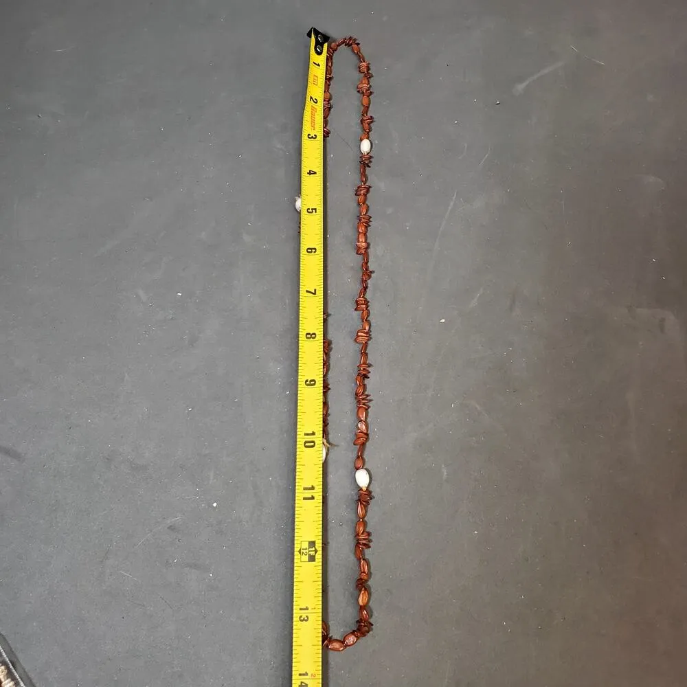 Hilo Hatties Necklace Brown Seed Pod Shell Bead Strand 13" Vtg Hawaiian - Image 4