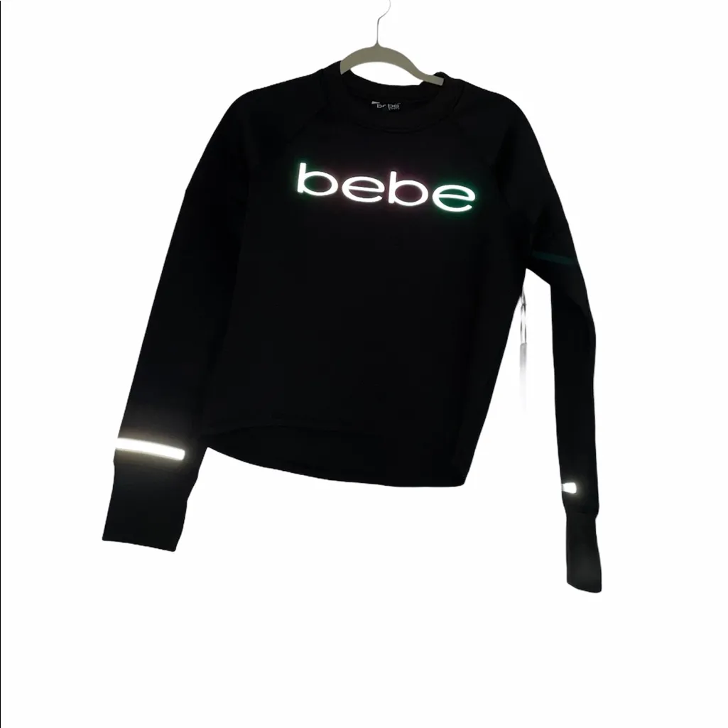 NWT Bebe Sport Black Scuba Top Black Large - Image 6