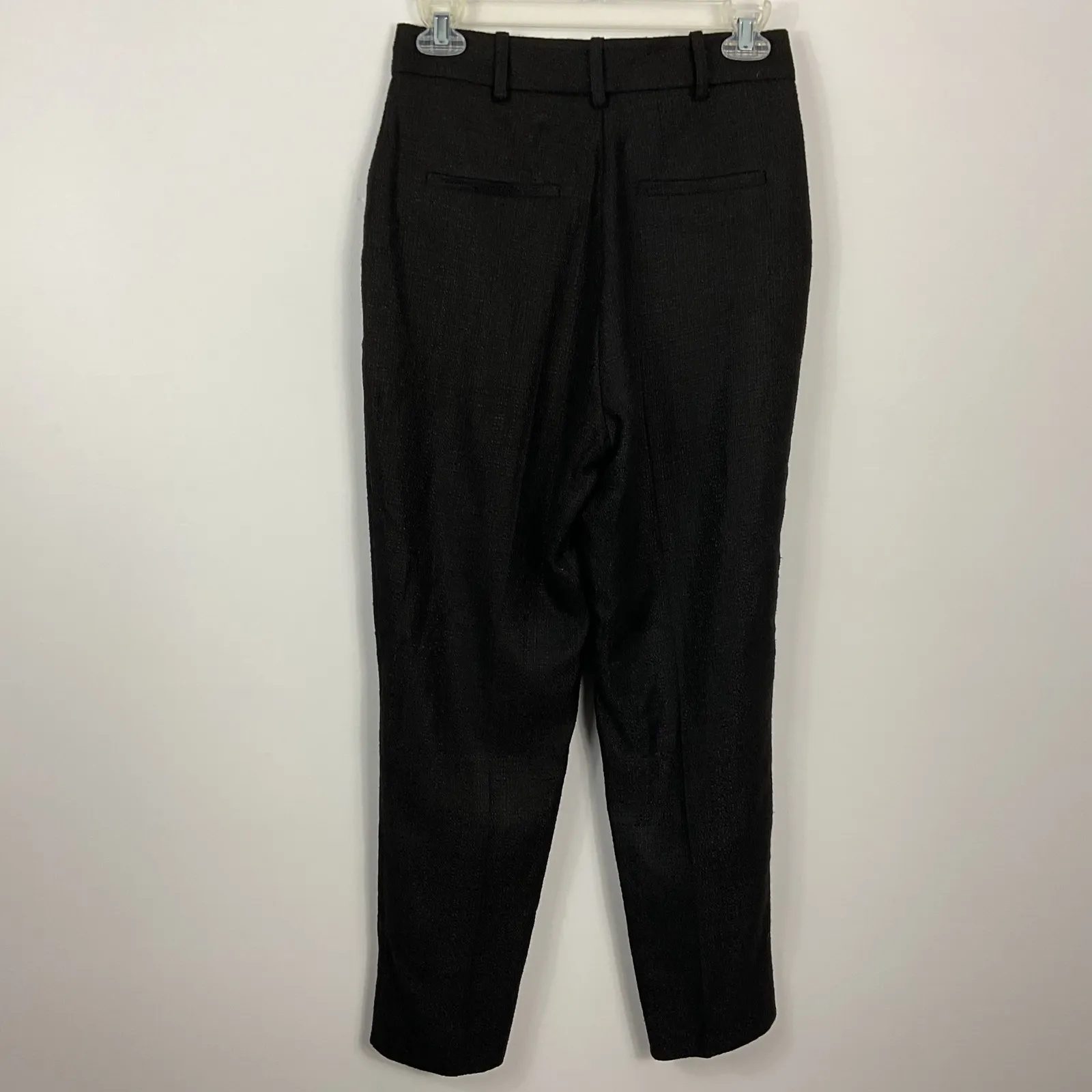 The Fold London Black Tweed Linen Blend Trousers Pants UK 8 US 4 - Image 3
