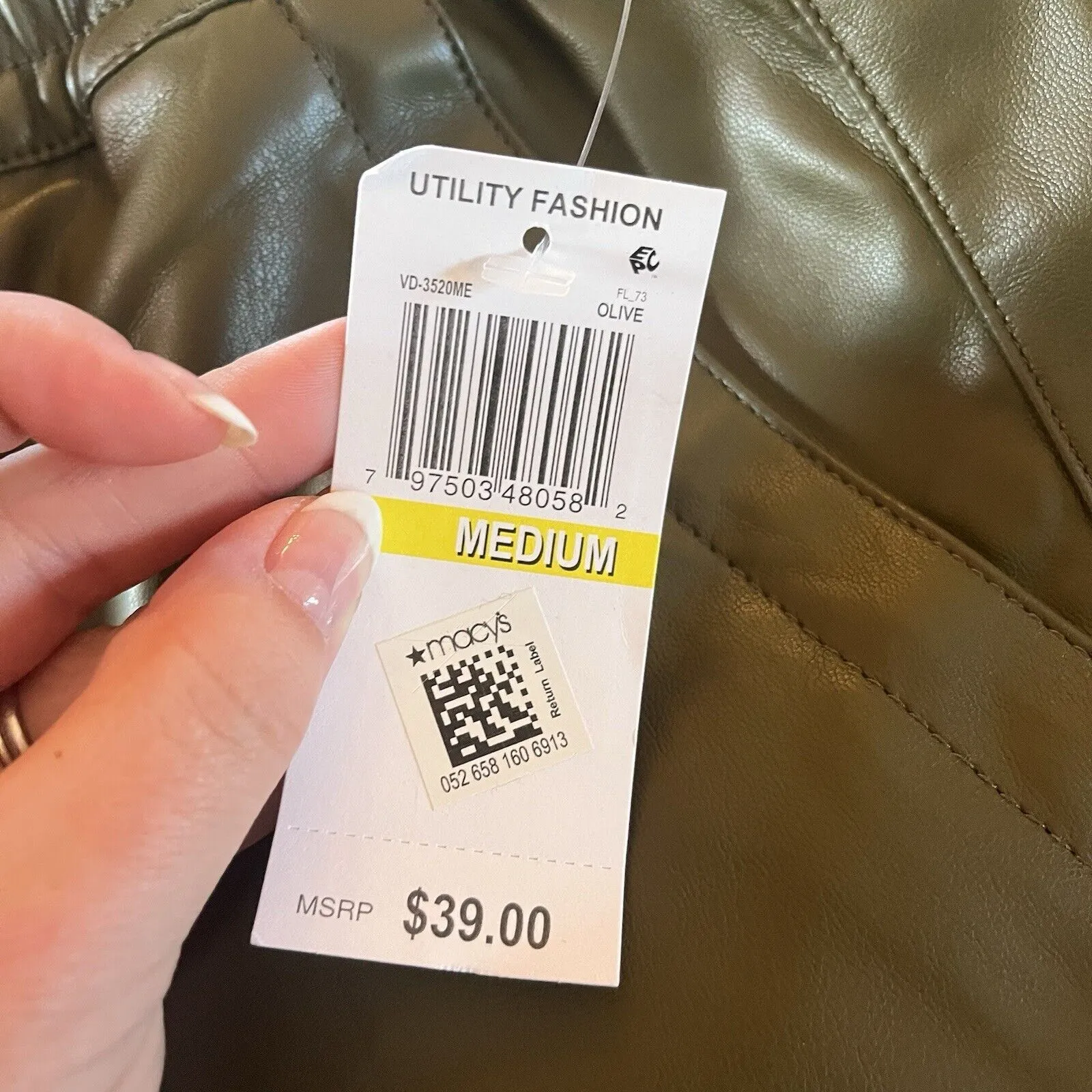 NWT Faux Vegan Leather Joggers Pants Green (Dollhouse Brand) Size Medium - Image 6