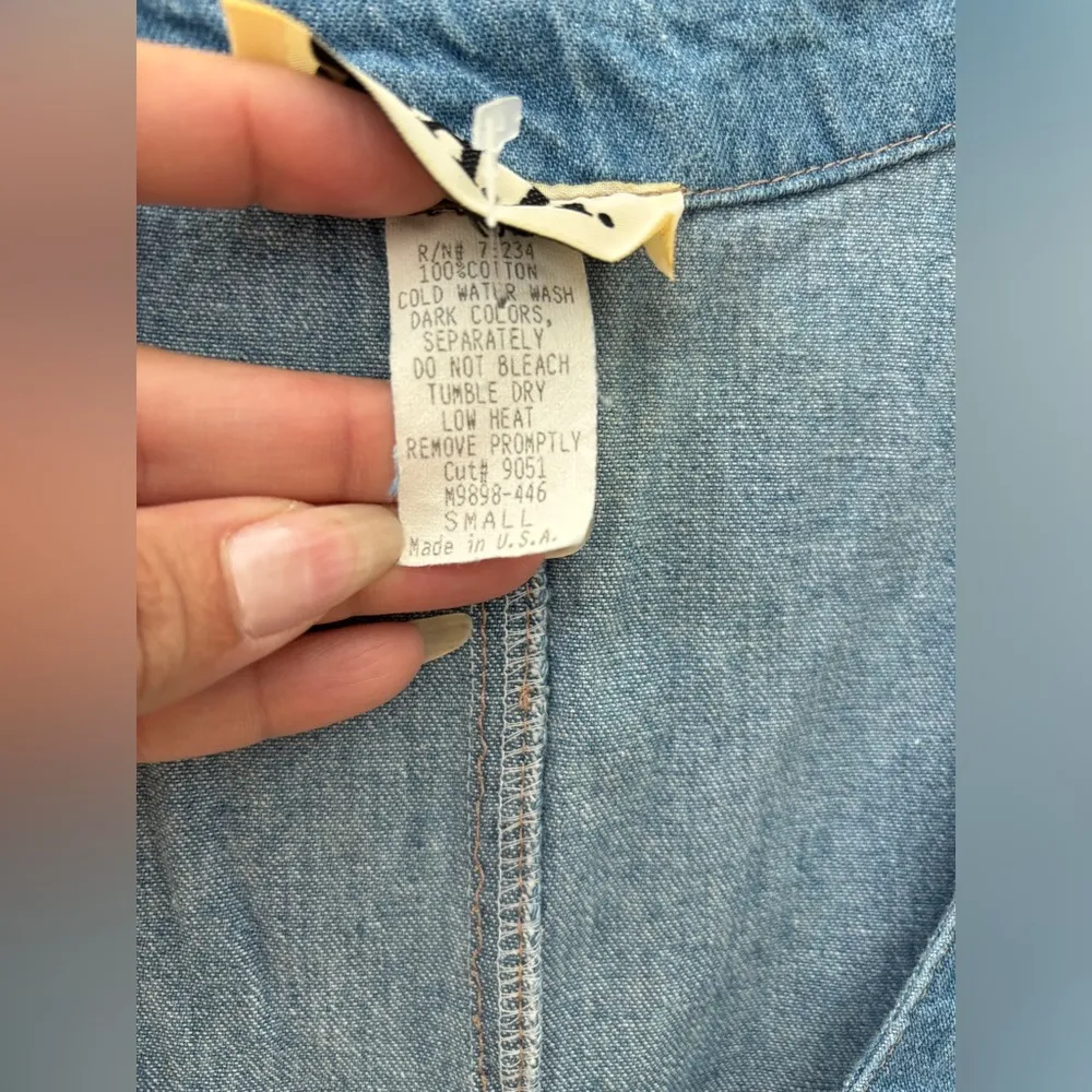 D.A.K. Maxi Denim Dress Women's Small Sleeveless Pockets Vintage & Artist Look Blue - Image 2