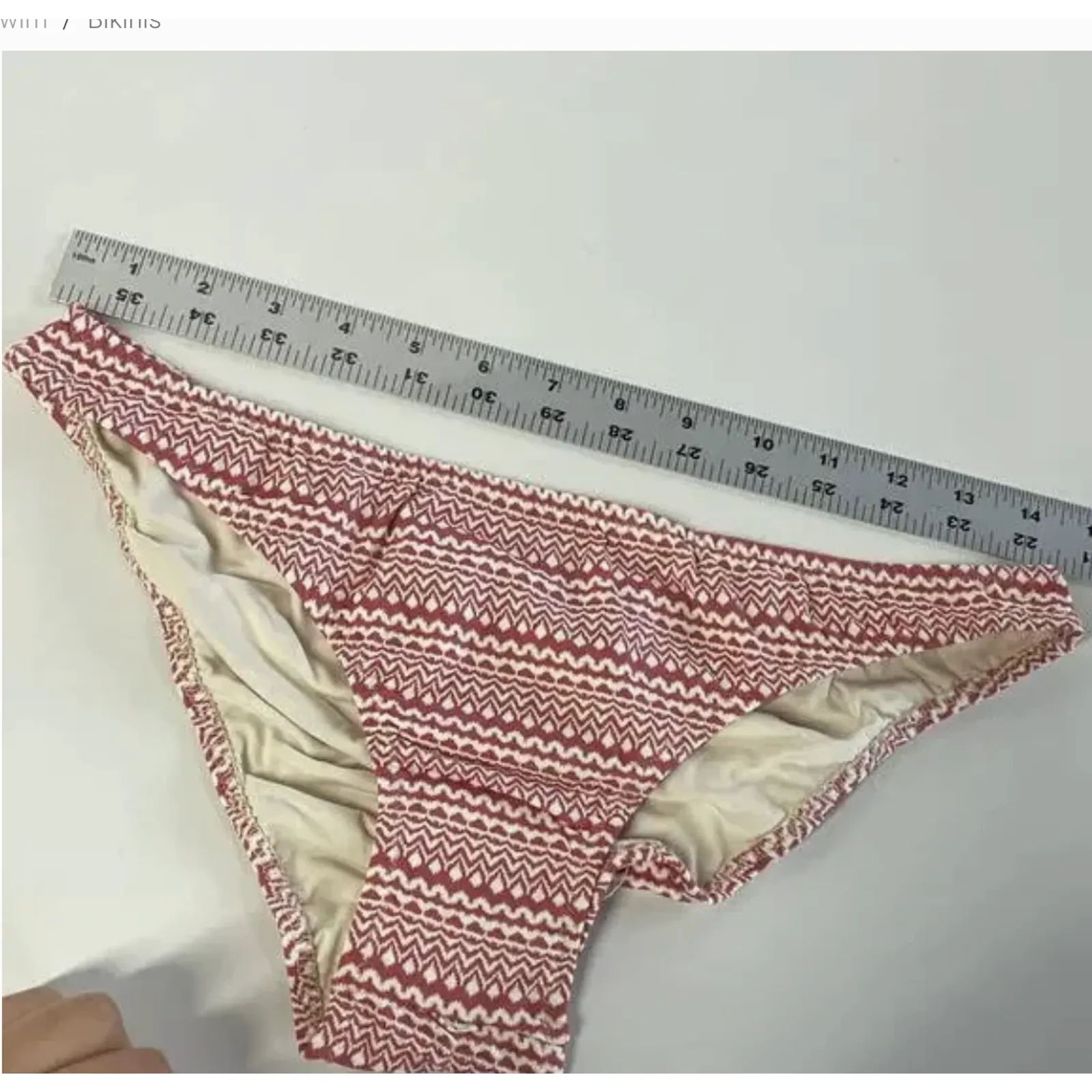 Eberjey Bikini Bottom Womens Large Red White Cherokee Heart Allie Made in USA - Image 8