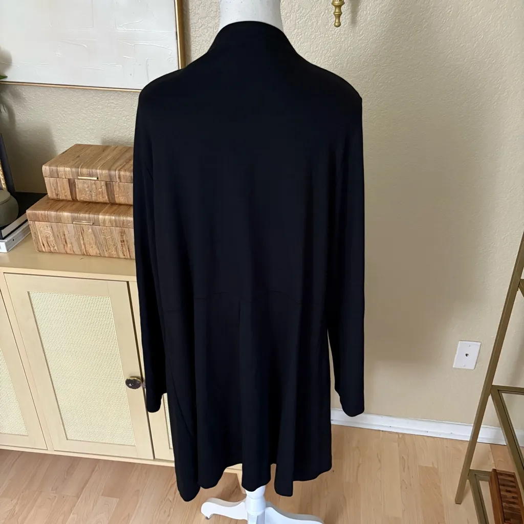 BRYN WALKER Black Open Front Waterfall‎ Cardigan Size XS - Image 2