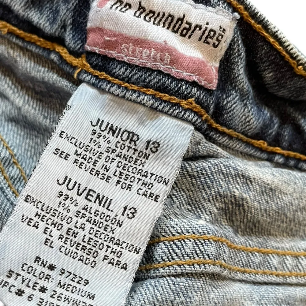 No Boundaries Y2K Deconstructed Raw Hem Fringe Cheeky Micro Mini Denim Shorts - Image 4