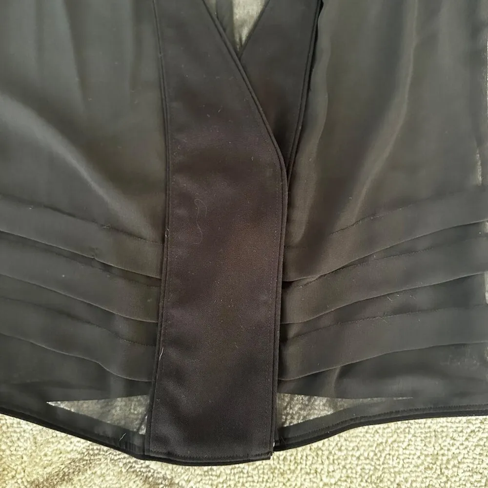 Silence & Noise Sheer Black 3/4 Sleeve Button Front Jacket Urban Outfitters XS - Image 5