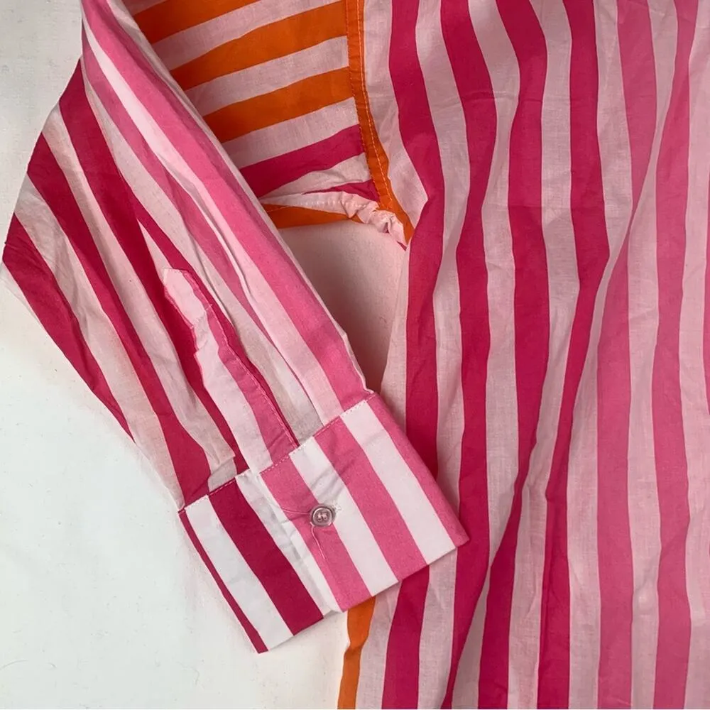 Beach Riot women's small medium Alexa casual Pink and Orange Button Down Shirt - Image 5