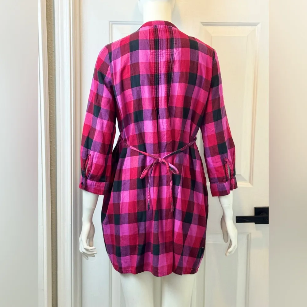 Victoria’s Secret PINK 100% Cotton Y2K Red/Black Plaid Shirt S Large F2 - Image 2