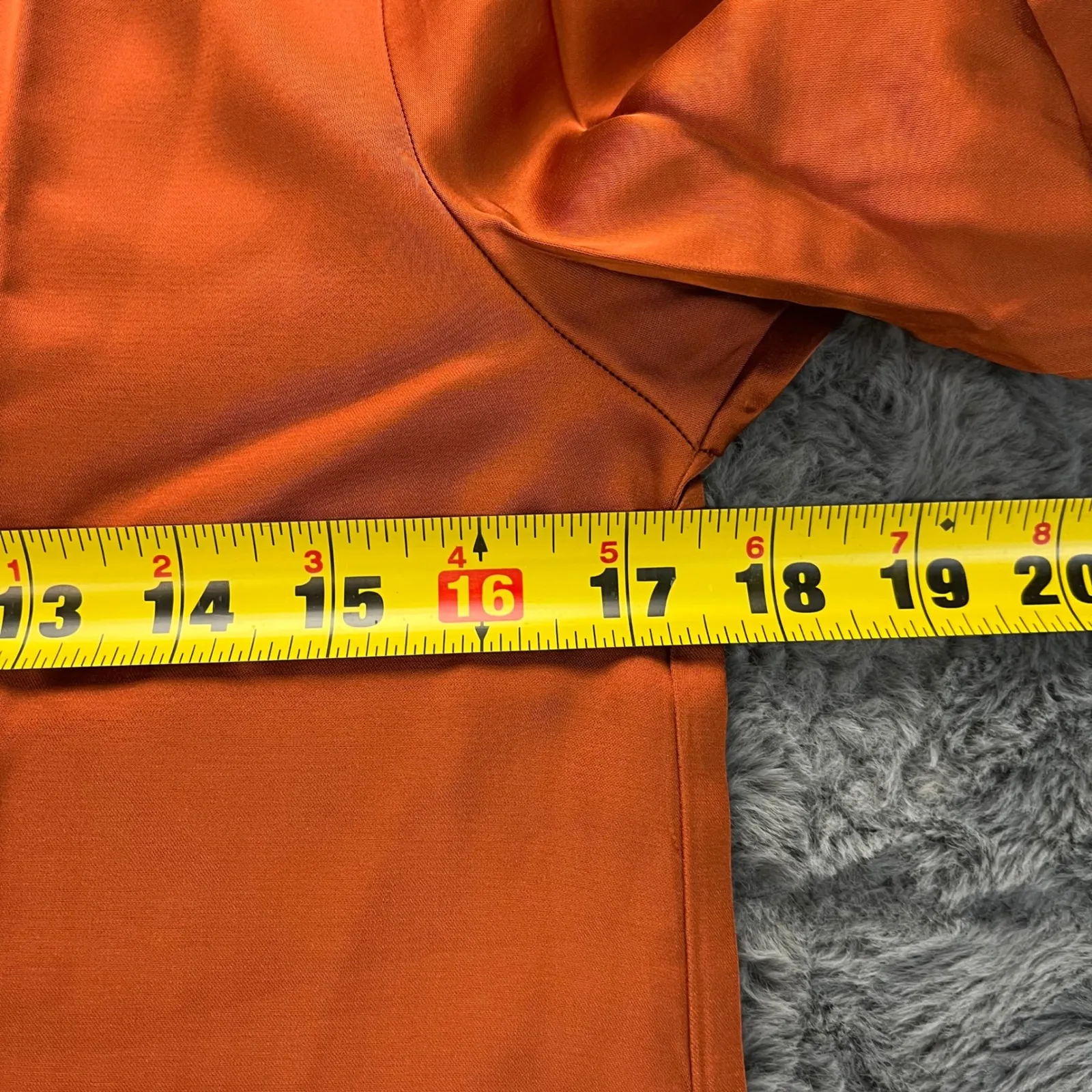 NWT Abercrombie and Fitch‎ Shirt Women's Orange Satin XS Button Up Solid - Image 3