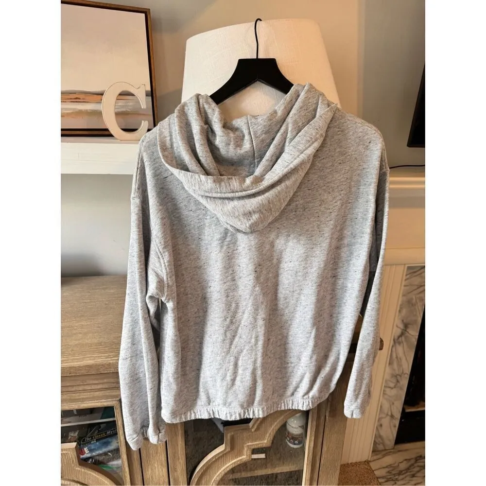 Monrow Supersoft Pullover Hoody Heather Grey with Kangaroo Pockets Size Small Gray - Image 6