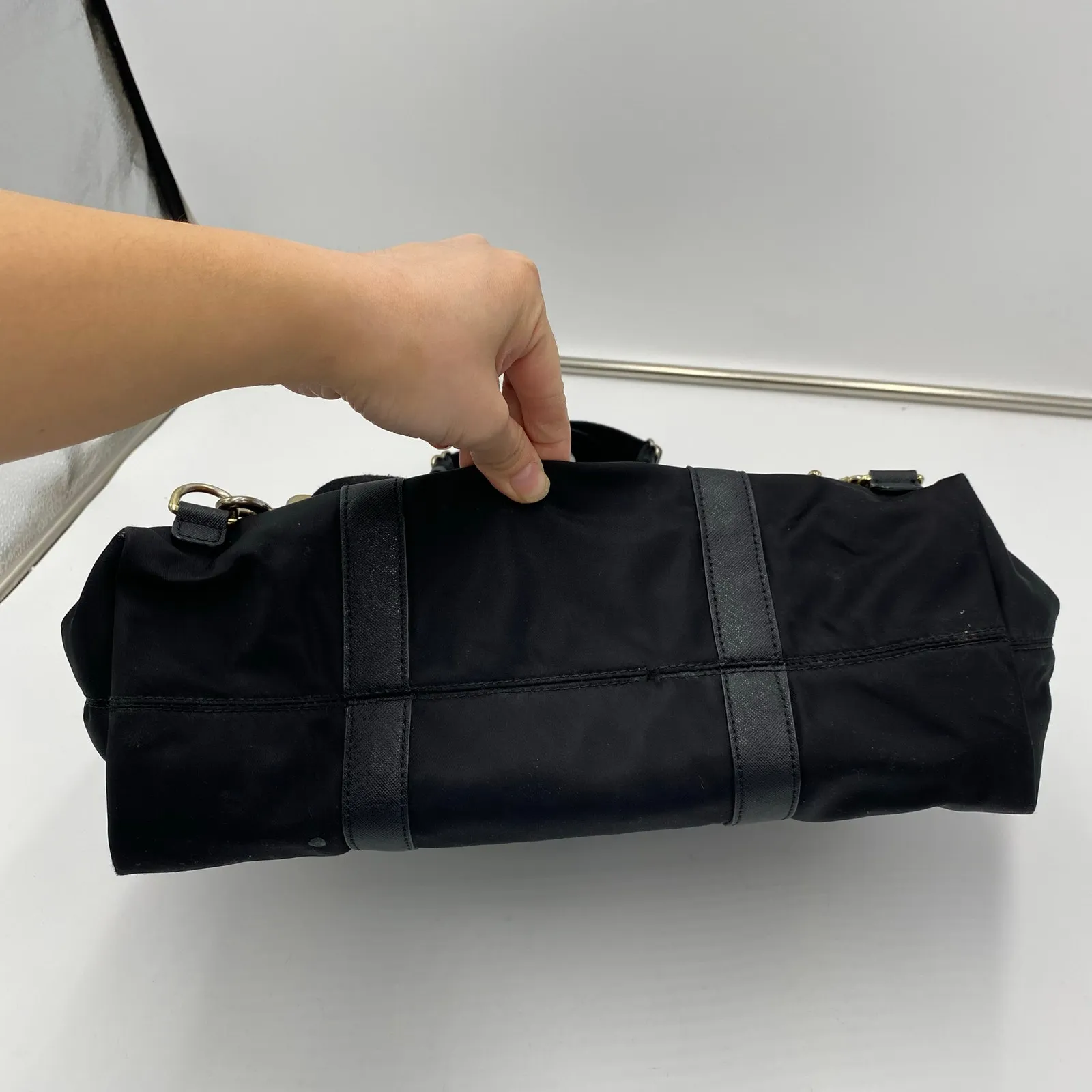 Henri Bendel Black Jetsetter Nylon Backpack - FLAW - Image 9