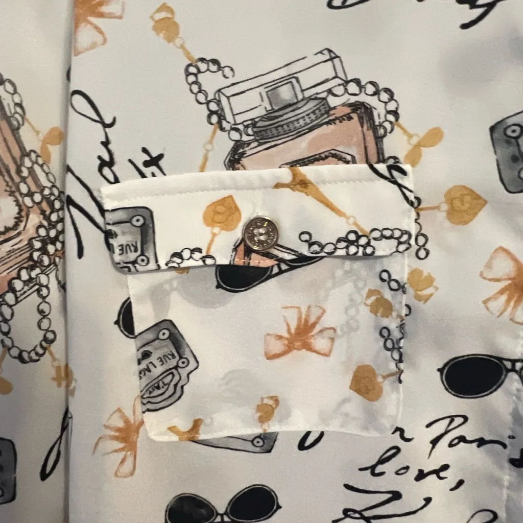 FINAL PRICE Karl Lagerfeld White Graphic Shirt - Image 2