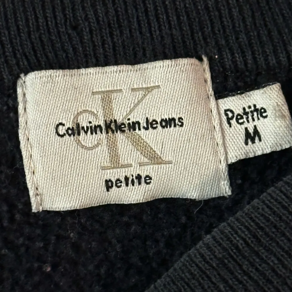 Calvin Klein Jeans Blue Boxy Sweatshirt with Yellow Logo - Image 3