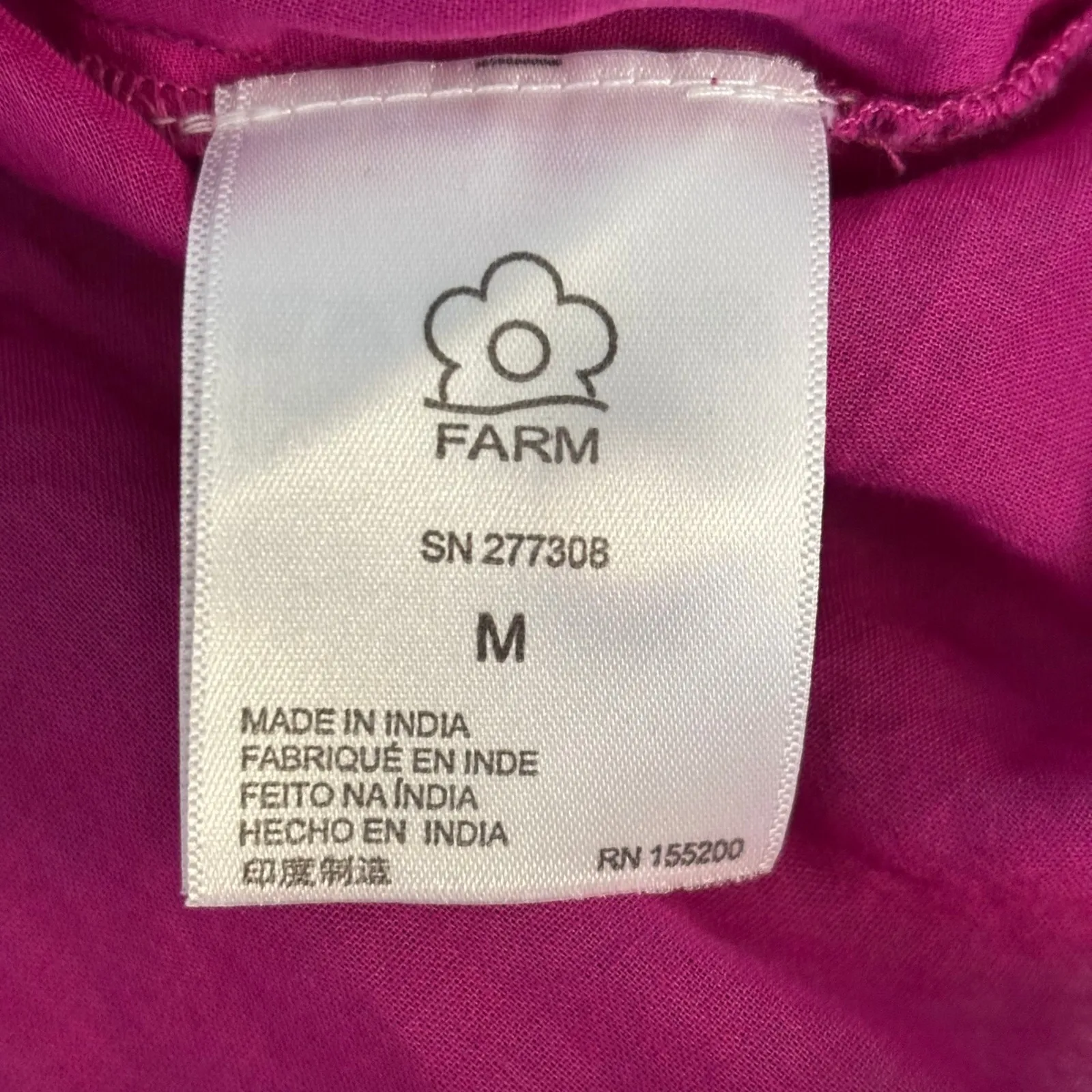 Farm Rio X Anthropologie Kelsie Peasant Blouse Sz M Purple Boho Puff Sleeve Lace - Image 5