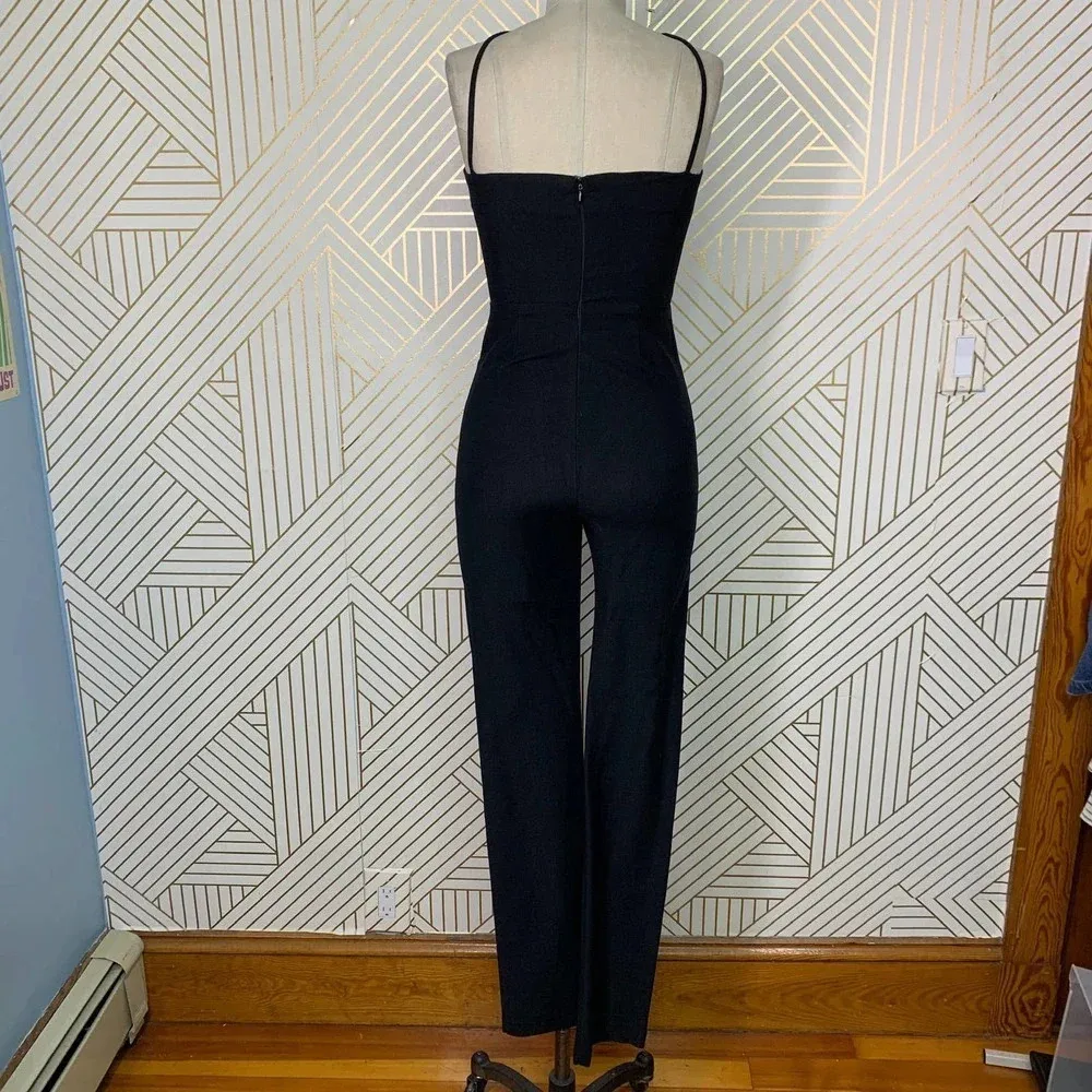 Reformation Sophie Lace‎ Up Sleeveless Ponte Jumpsuit Black Size 2 - Image 10