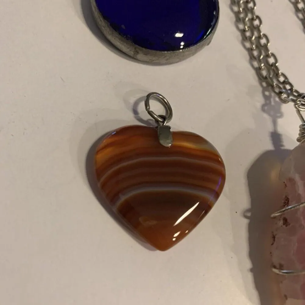 Lot Of 4 Women's Girl's Costume Pendants Mix Variety Polished Stones / Rocks Etc - Image 3