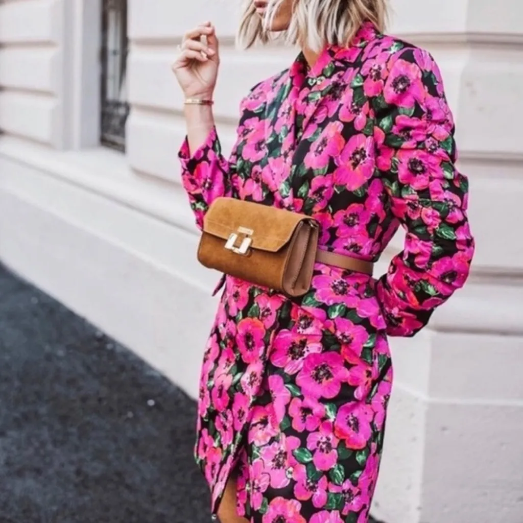 Zara Women Floral Print Dress Blazer 3137/029 Blogger Fav Size small no … - Image 7