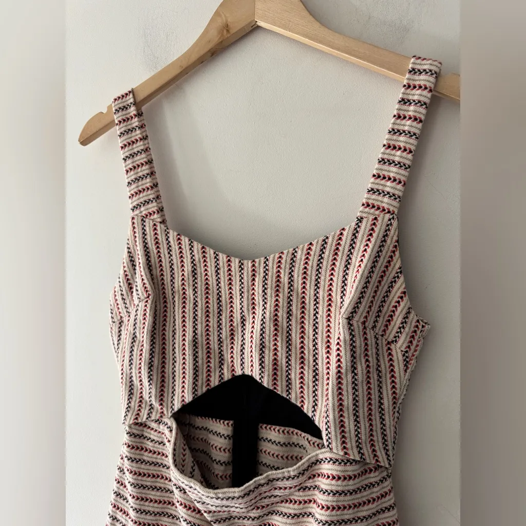 Zara Cream Embroidered Cutout Romper Dress Aztec Pattern Print - Image 3