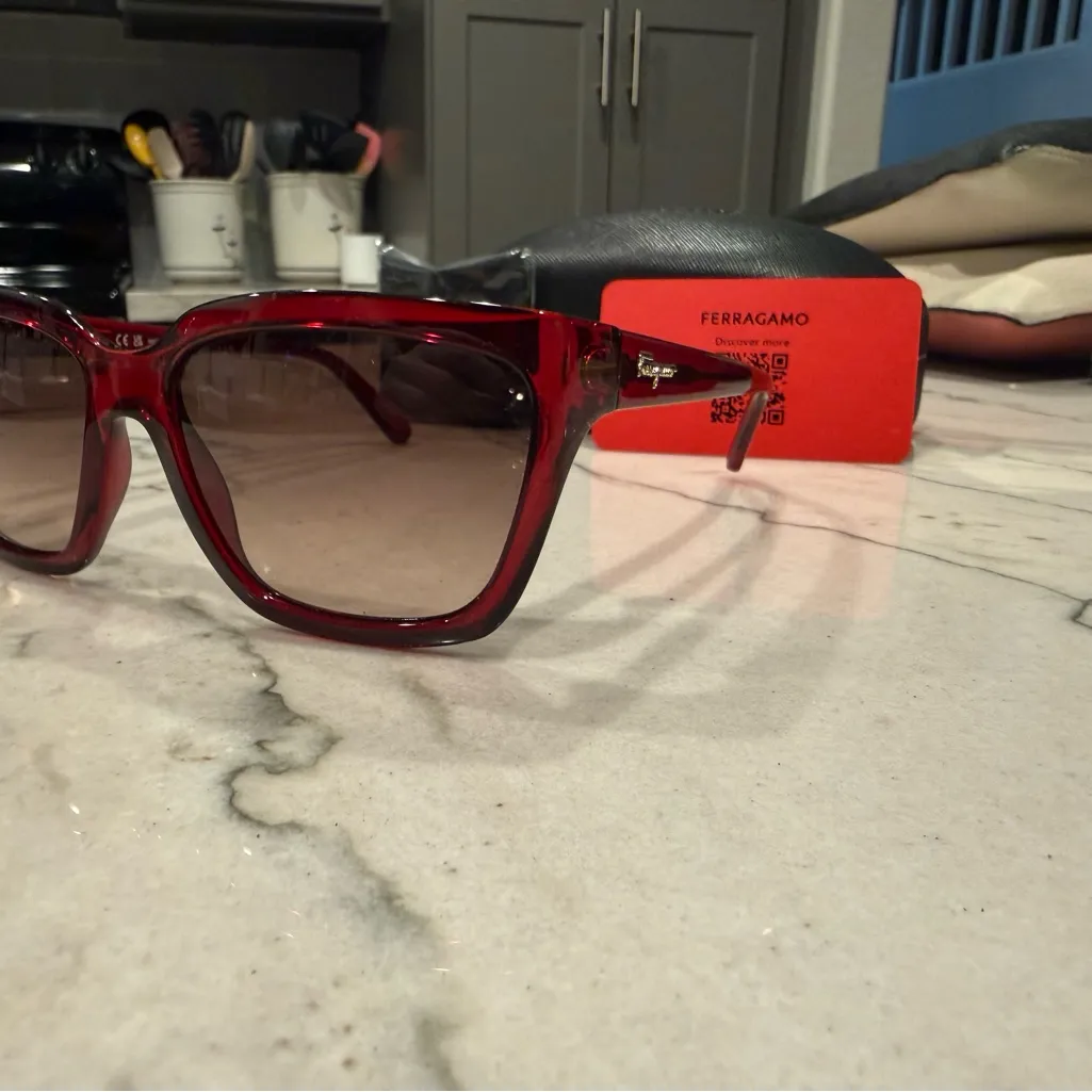 Salvatore Ferragamo SF1018S Sunglasses in Crystal Wine with Grey Gradient Lenses - Image 15