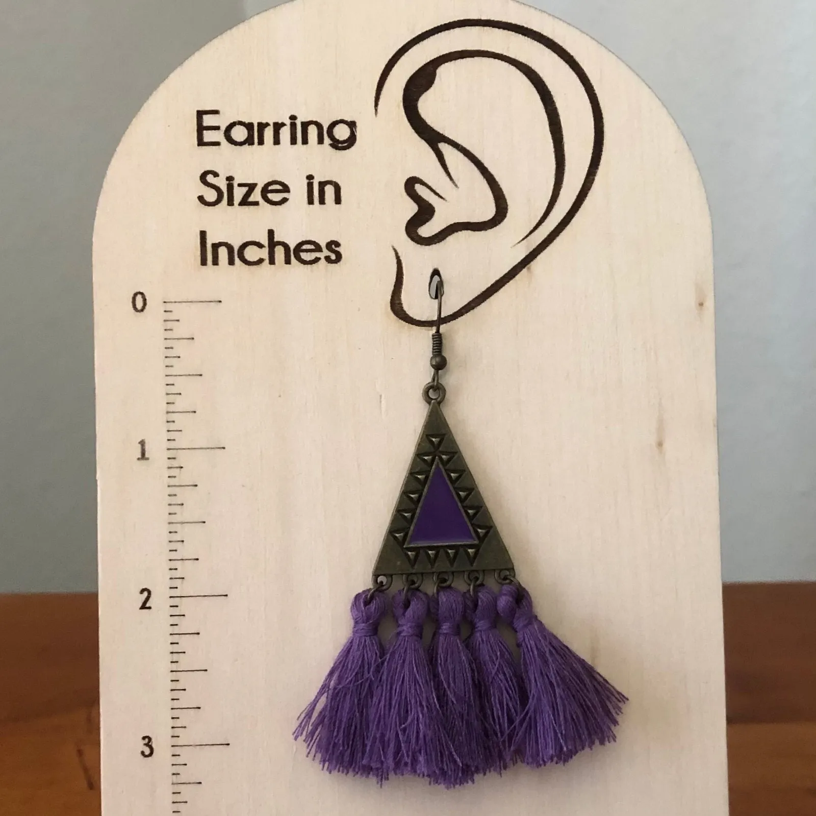 Set of 6 Boho Statement Earrings Tassel Fringe Feather Festival Hook Clasp NWOT - Image 7