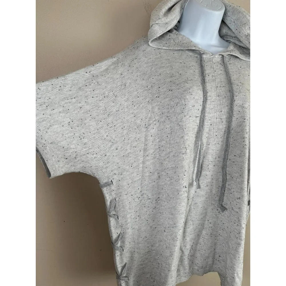 Cabi Small Womens Sweater Hooded Oversized Gray Long Dolman Short Sleeve - Image 2