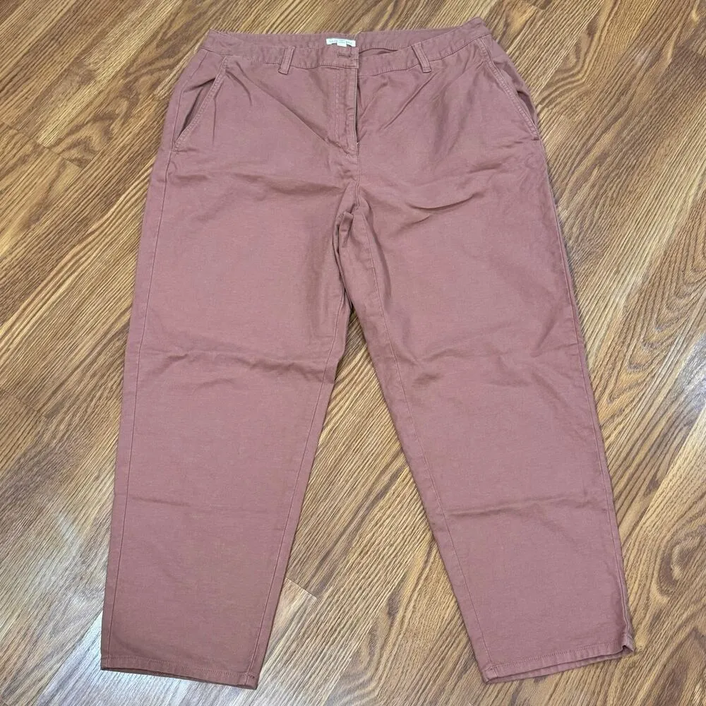 Eileen Fisher pink Cotton Hemp Stretch Tapered Pant 14 - Image 8