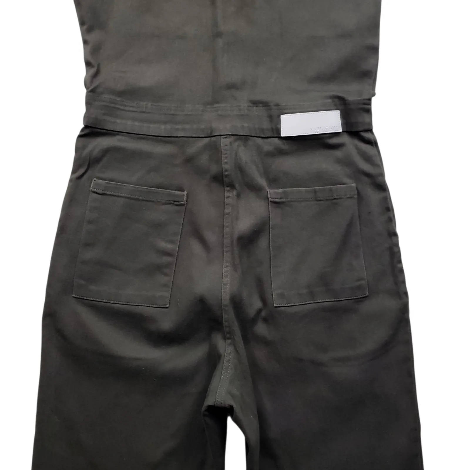 Rivet Utility Worker Jumpsuit Womens Small Green Short Sleeve Stretch Coveralls - Image 11