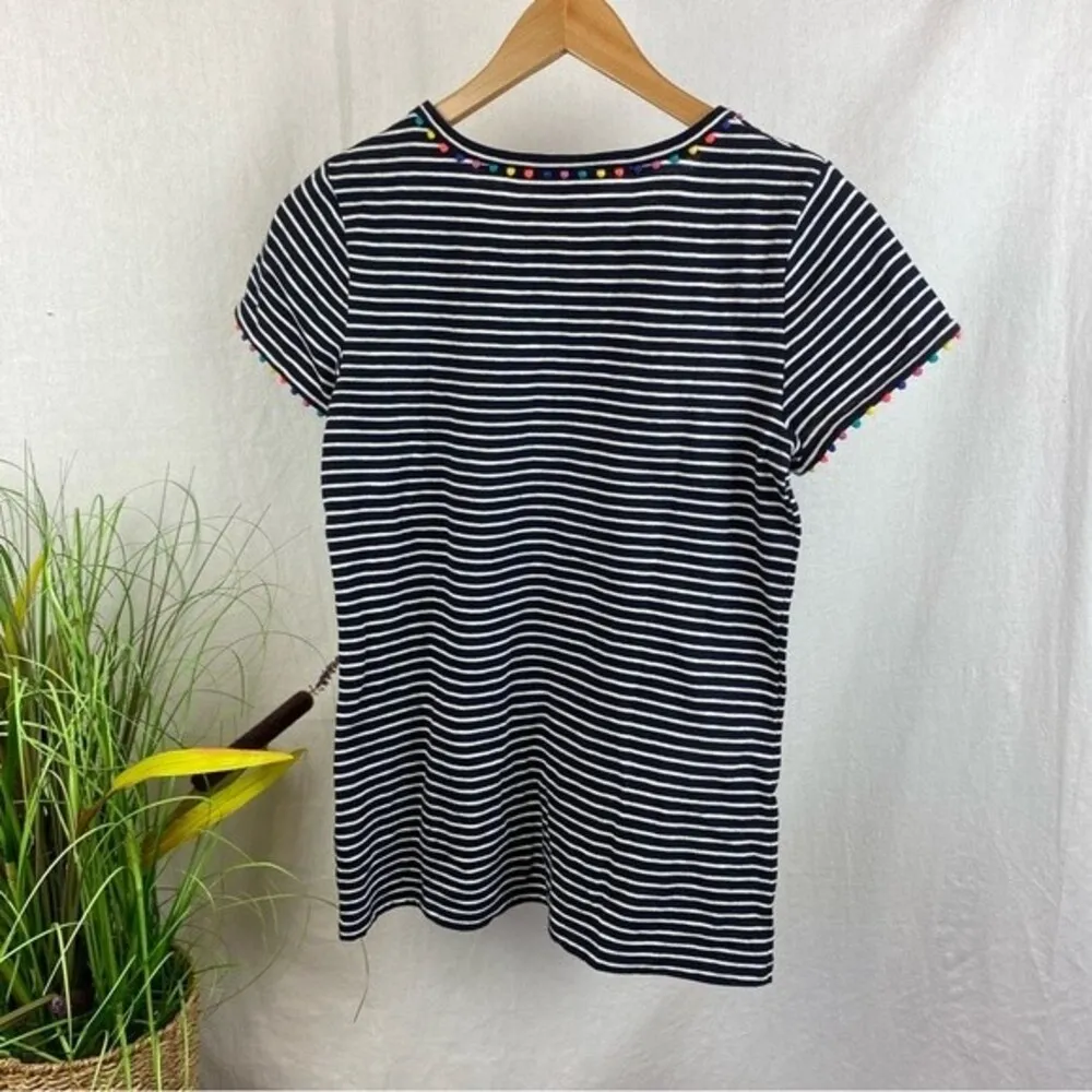 Boden Black & White Striped Short Sleeve Cotton Tee T Shirt XS - Image 2
