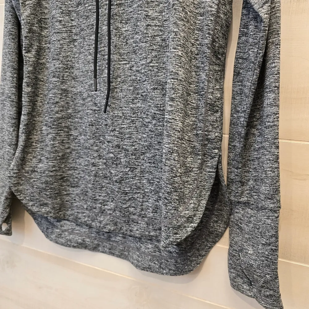 {S} Athleta Uptempo Hoodie Sweatshirt Charcoal Gray Black Marled - Image 3