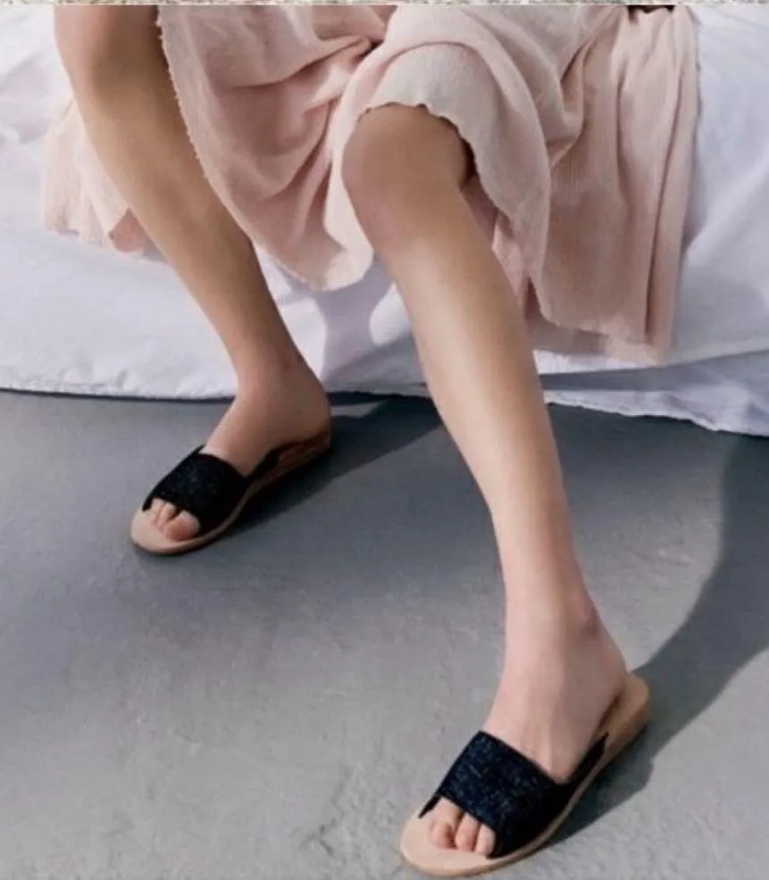 Free People Daybird Mini Wedge Sandals Black Tan Size 37 size 6.5-7 - Image 2