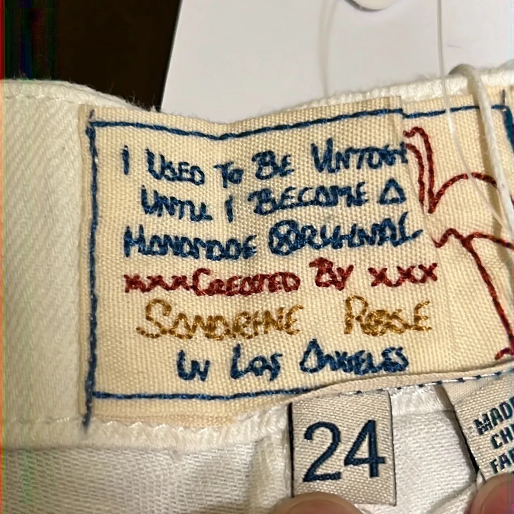 Sandrine Rose x Free People Patchwork Ankle Jeans Size 24 - Image 4