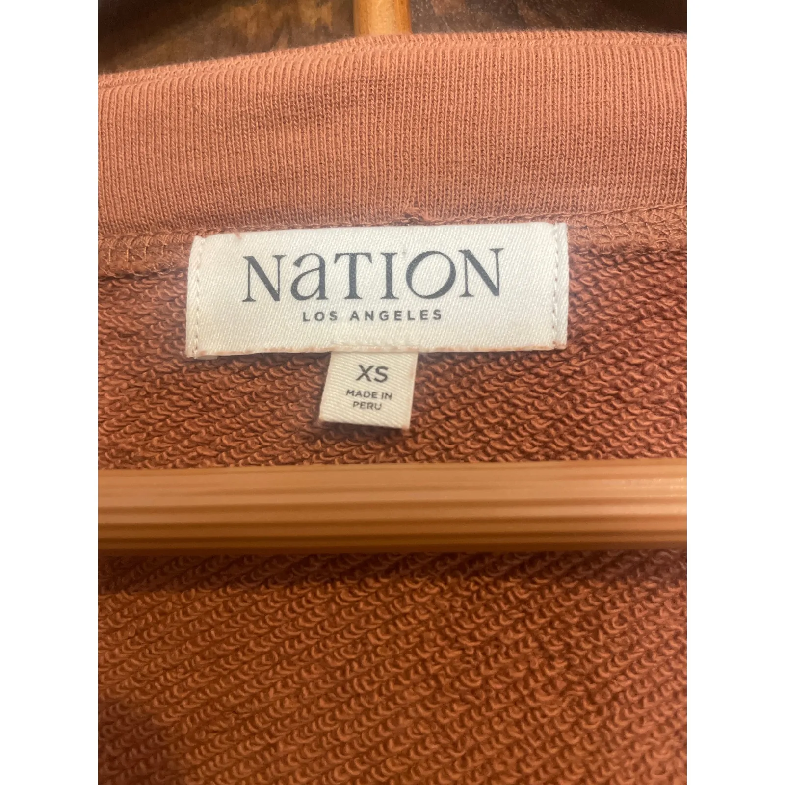 NATION Ltd Los Angeles Ronni Sweatshirt Dress MINIMALIST COZY Tobacco Tan XS - Image 6