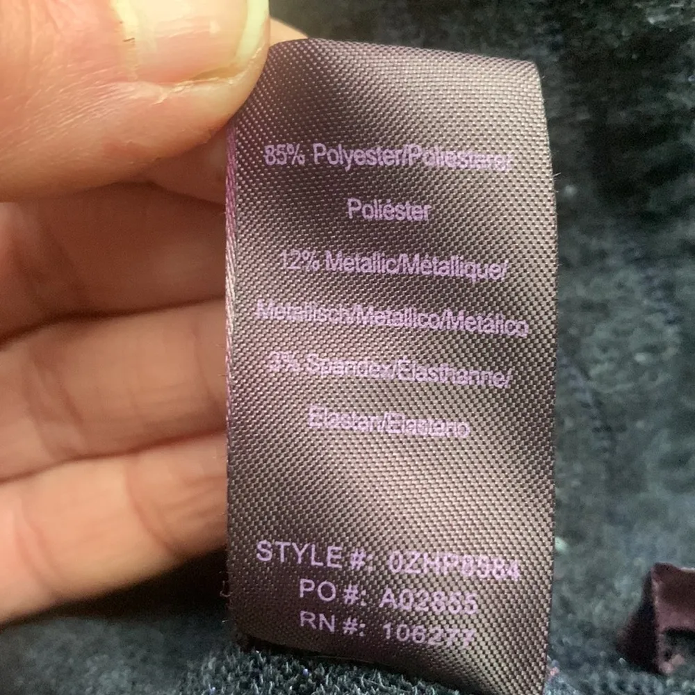 Hale Bob Metallic Striped Purple Black Loungewear Track Suit XS - Image 12