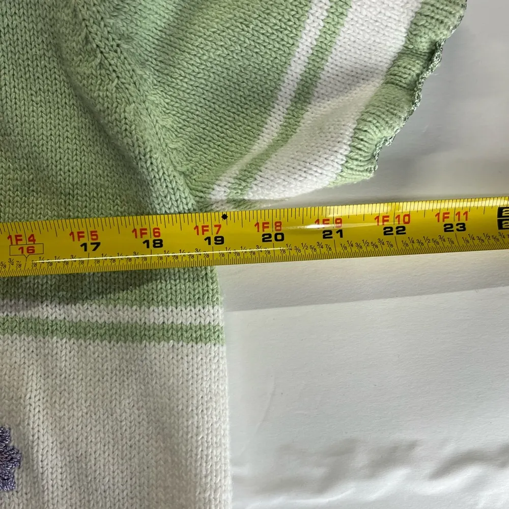 Salon Studio by Haband spring floral embroidered sweater large grandma vintage Green - Image 10