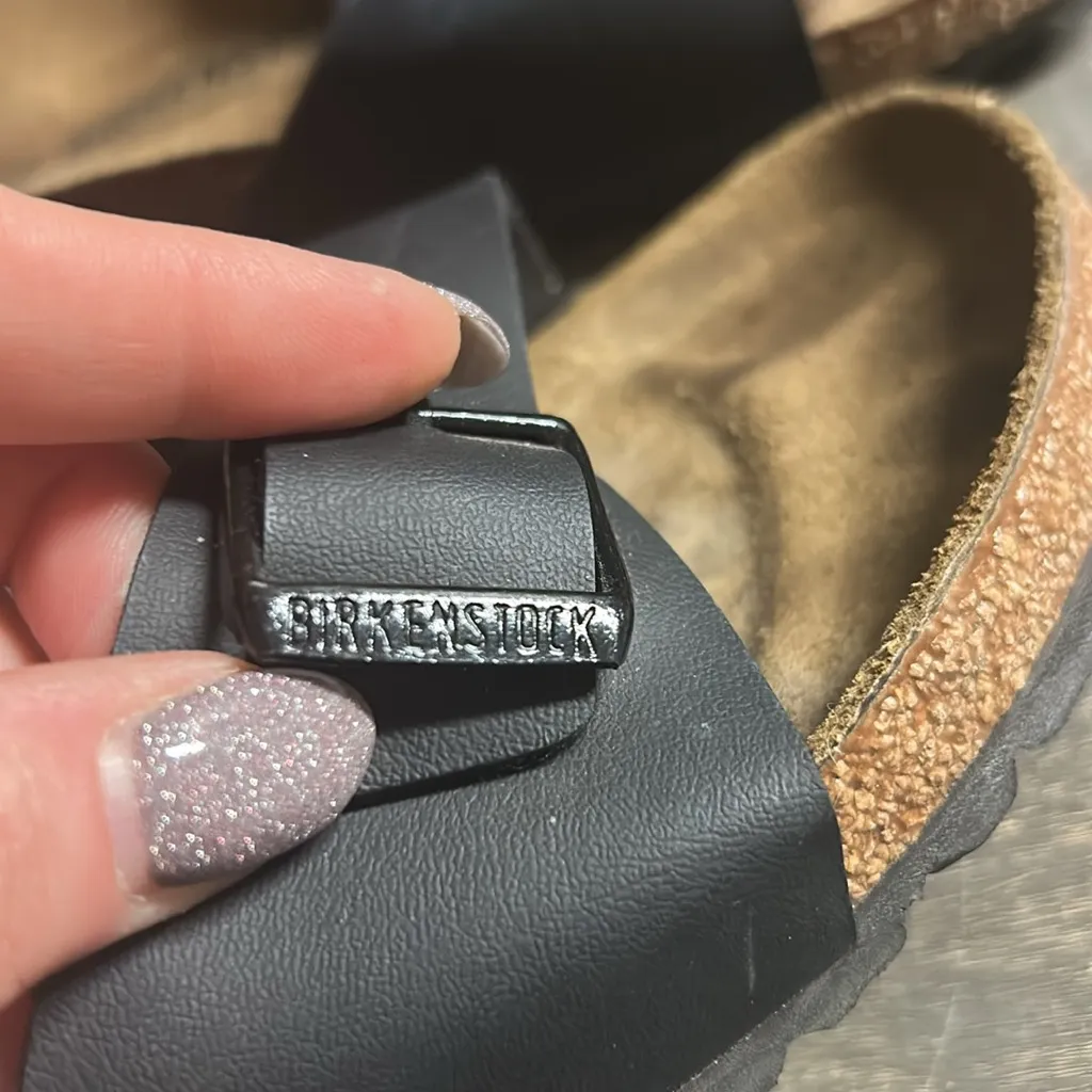 Birkenstock Madrid Unisex‎ Slide Sandal size 40 Black & Tan - Image 2