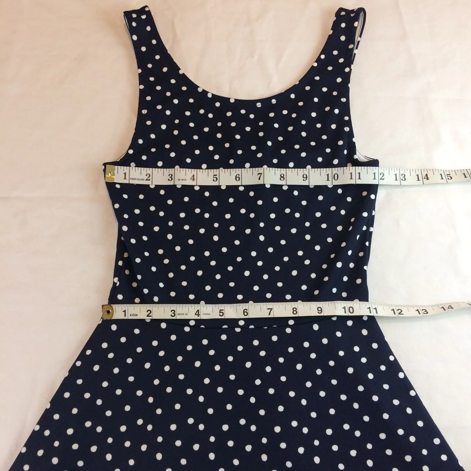 H&M Divided Dress Sz 2 Sleeveless  Polka Dots Casual Preppy Modern Parisian - Image 11