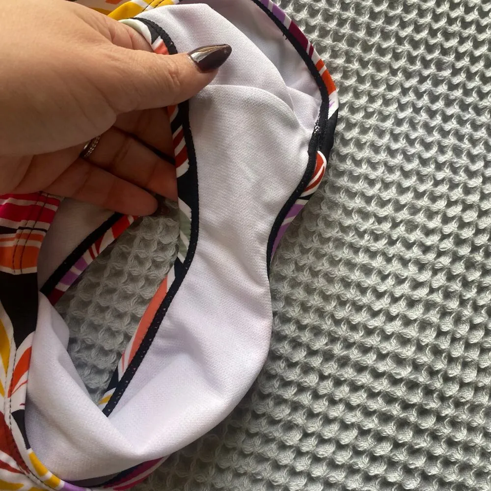 BCBG Paris Women's Floral Print Resort Adjustable Keyhole One Piece Swim Sz S Black - Image 11