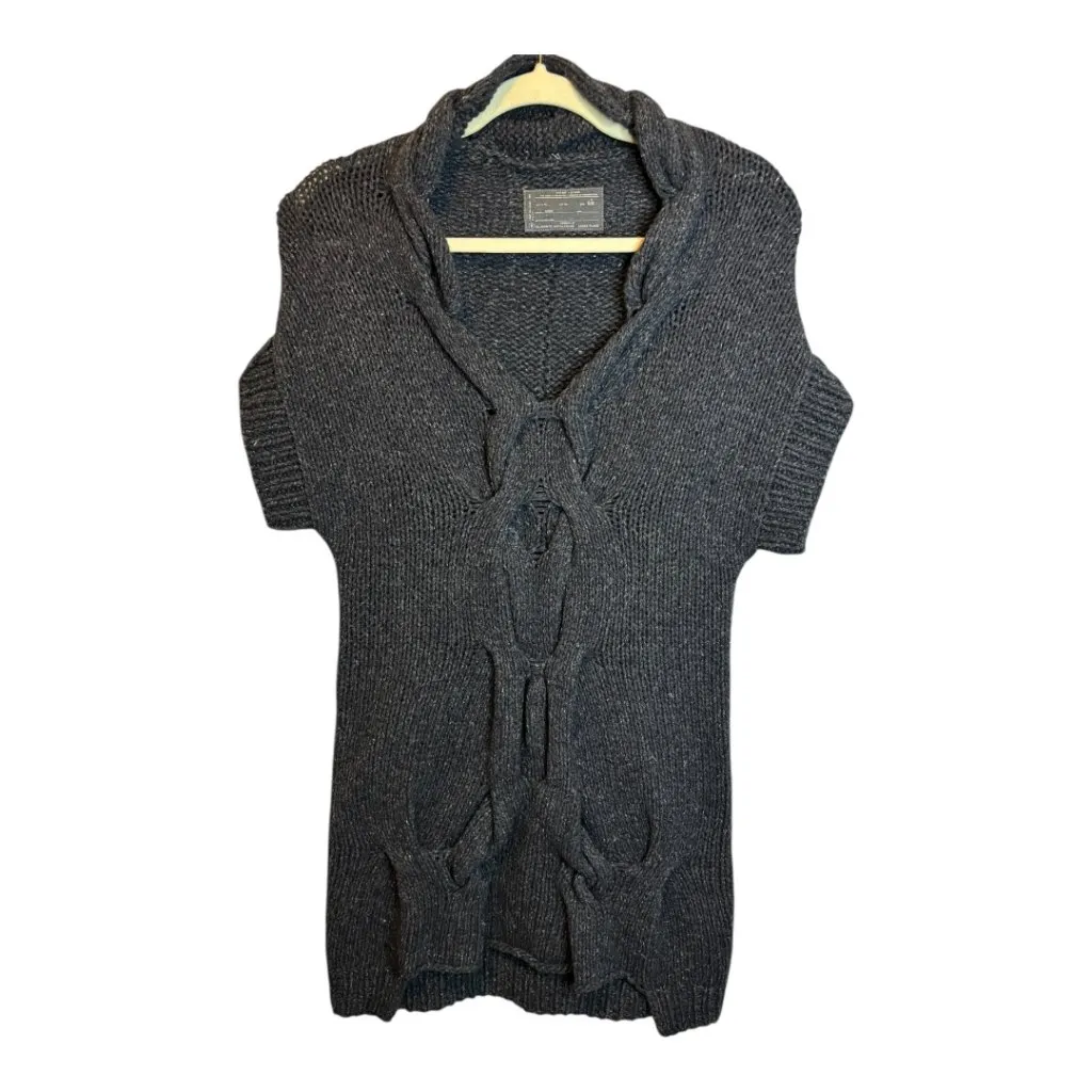 All Saints Sweater Women's Size 6 Spitalfields Vex Knit Wool Blend Gray - Image 2