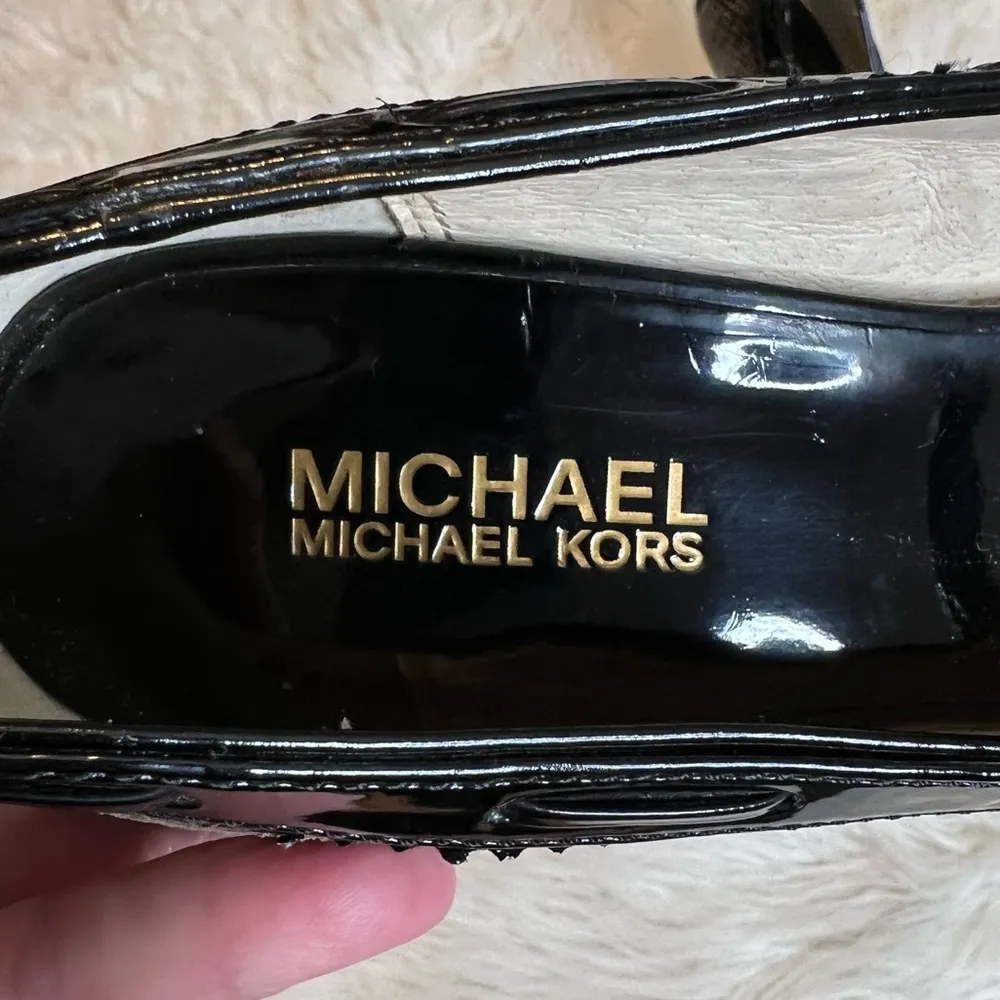 MICHAEL Michael Kors platform High heel shoes Reptile Print Patent Leather 8M - Image 4