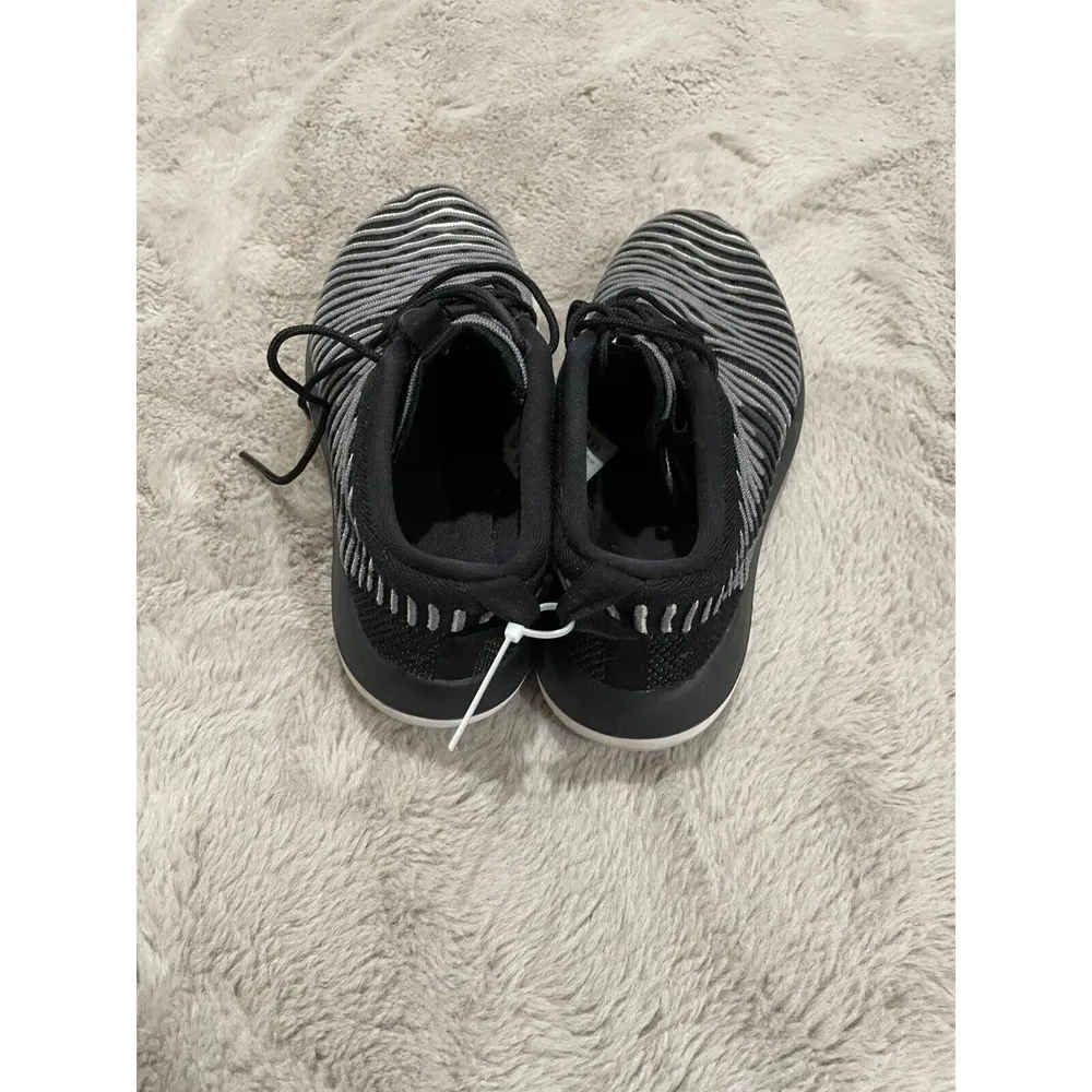 Nike Free RN Flyknit 2017 Black Gray Striped Running Shoes Women's 8 #844929-001 - Image 3