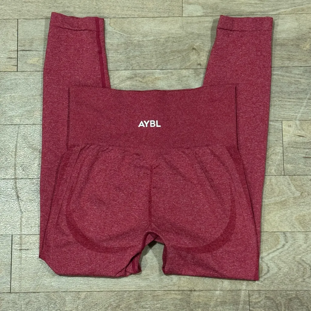 AYBL High Rise Red Marble Leggings Size Small - Image 4