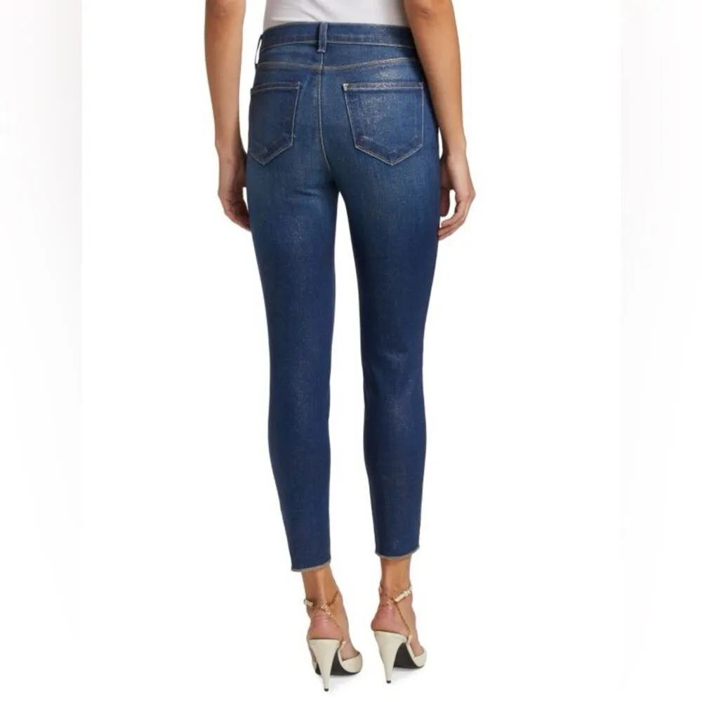L'AGENCE Women’s El Matador Glitter-Coated Stretch Slim-Fit Jeans Sz 24 - Image 5