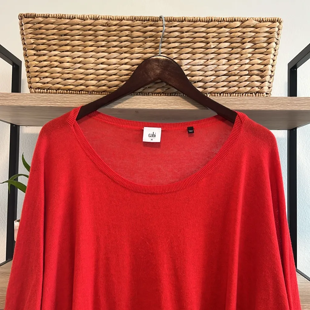 Cabi Cartwheel Boxy Dolman Sleeve Oversized Spring Light Sweater #5279,  Medium - Image 3