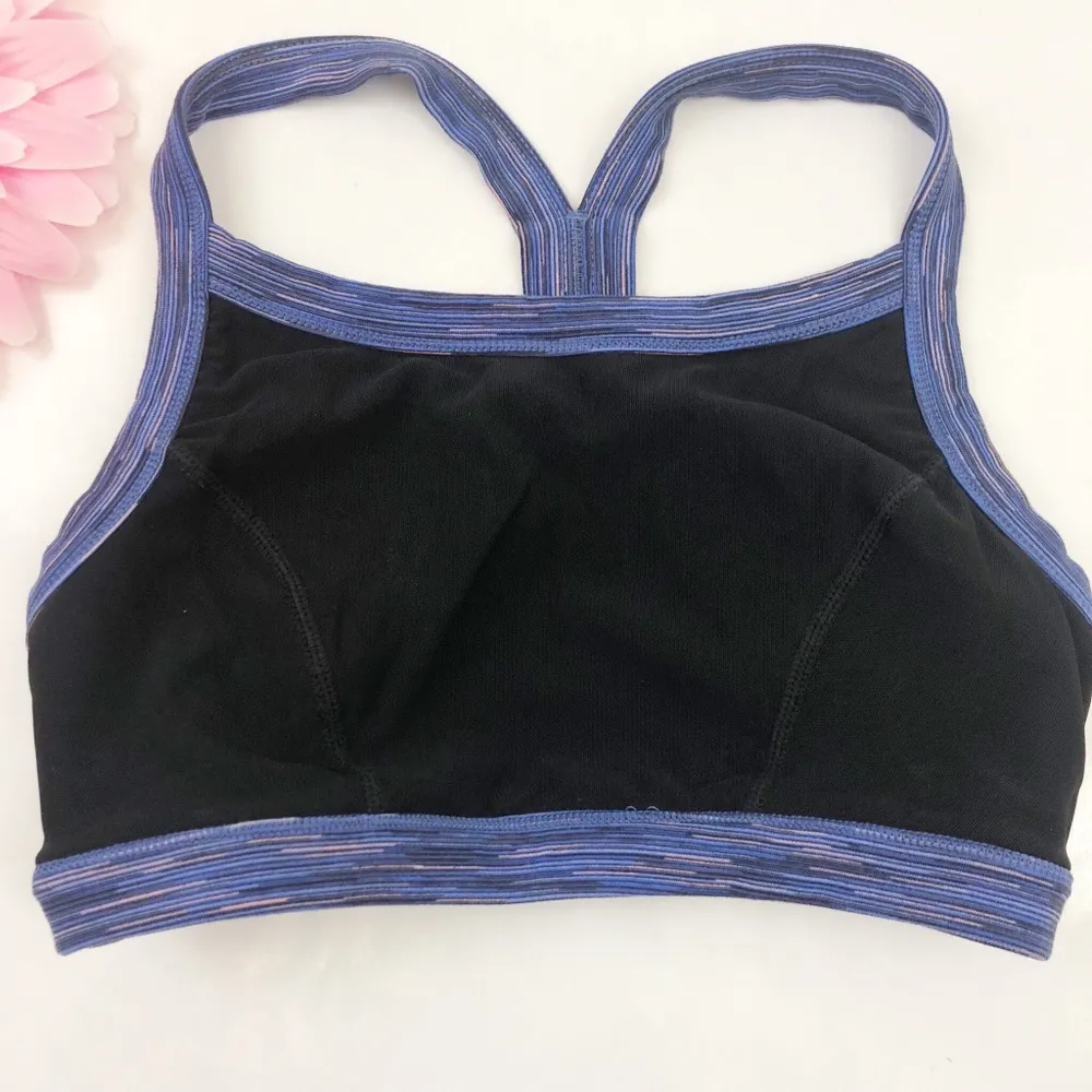 Sweaty Betty Athletic Racerback Sports Bra: Blue Space Dye - Image 4