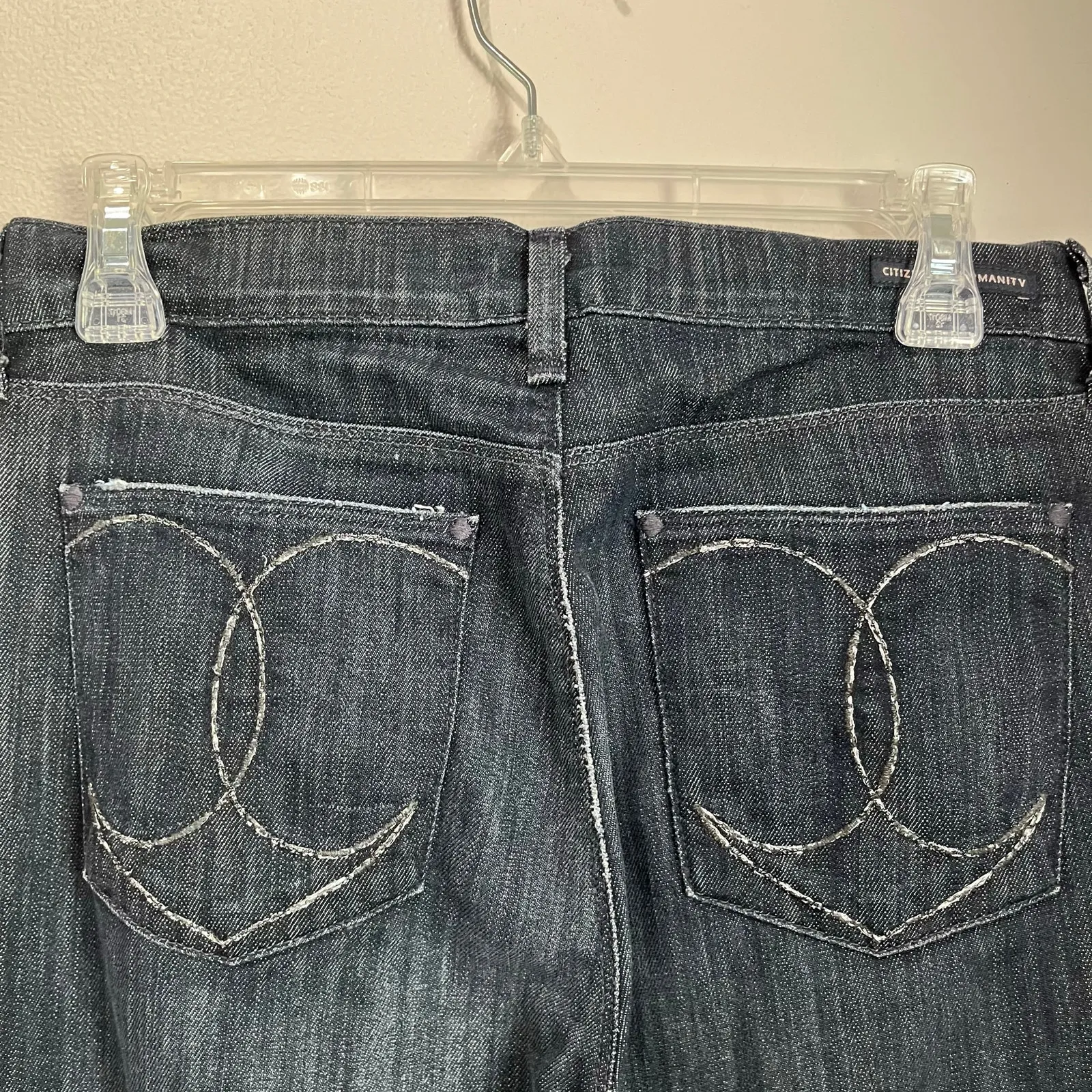 Y2K Citizens of Humanity Dark Wash Liberty mid Rise Bell Bottom Jeans USA Sz 28 - Image 3