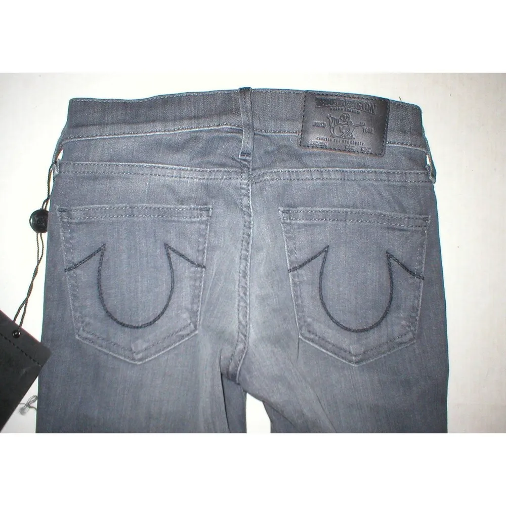 New Womens True Religion Brand Jeans Cora Metal Studs Destroyed Black NWT USA 24 - Image 4