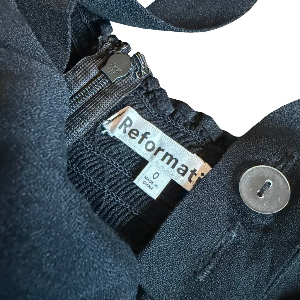 Reformation Alva Jumpsuit Tank Top Wide Leg Crepe Black Size 0 Women's NWT - Image 12