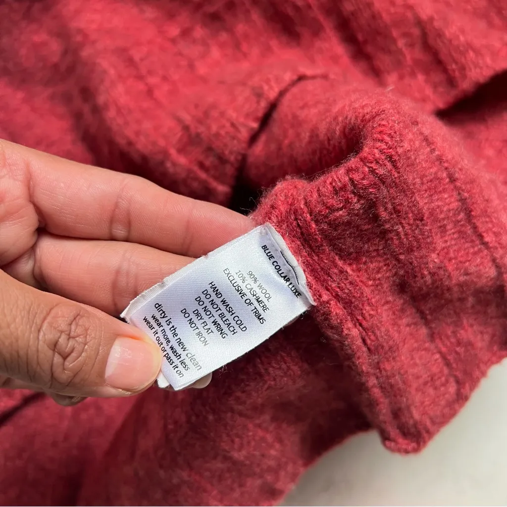 Horny Toad Women's V-Neck WOOL & cashmere Sweater in Rich Red size S - Image 10