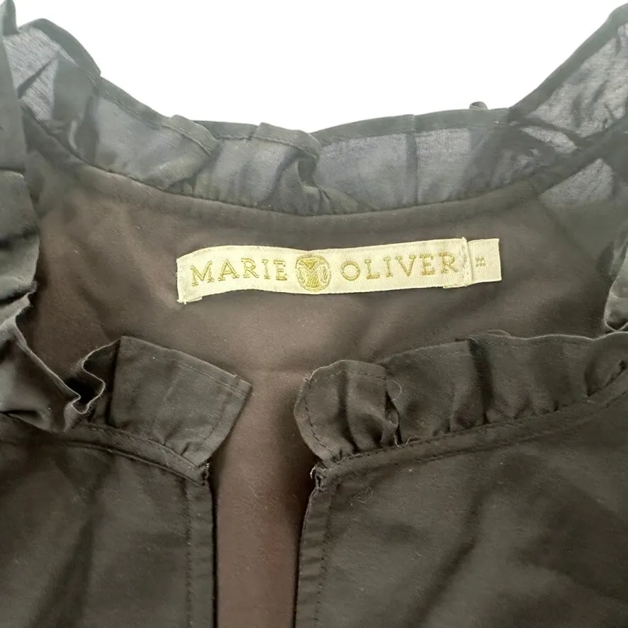 Marie Oliver Day Dress Black Size Medium Babydoll Silk Cotton Loose Fit - Image 4